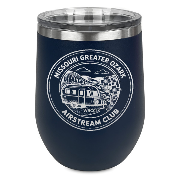 Custom Design - Stainless Wine Tumblers - Navy - Single Sided - Front