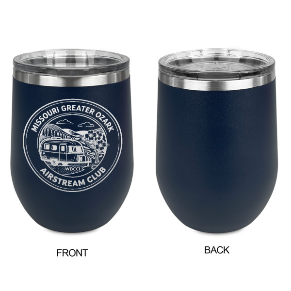Custom Design - Stainless Wine Tumblers - Navy - Single Sided - Approval