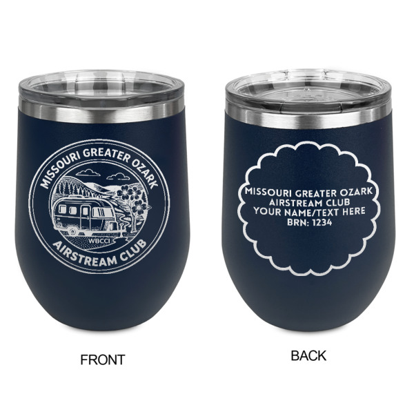 Custom Design - Stainless Wine Tumblers - Navy - Double Sided - Approval