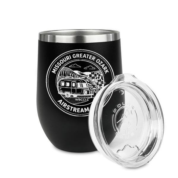 Custom Design - Stainless Wine Tumblers - Black - Single Sided - Alt View