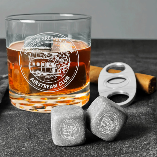 Custom Design - Whiskey Stones - Set of 9 - In Context