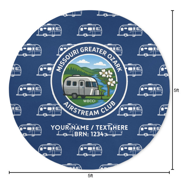 Custom Design - Round 5ft Indoor Rug - Dimensions