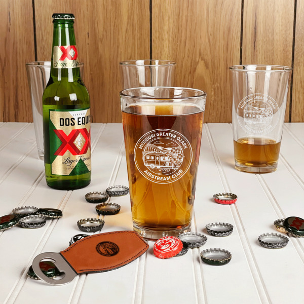 Custom Design - Leather Bar Bottle Opener - IN CONTEXT