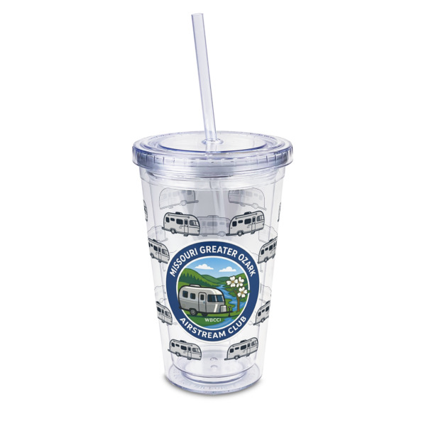 Custom Design Your Own 16 oz Double Wall Acrylic Tumbler with Lid & Straw - Full Print