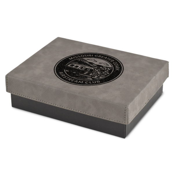 Custom Design Your Own Gift Box w/ Engraved Leather Lid - Small