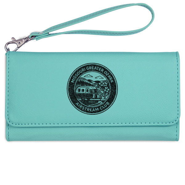 Custom Design - Ladies Wallet - Leather - Teal - Front View