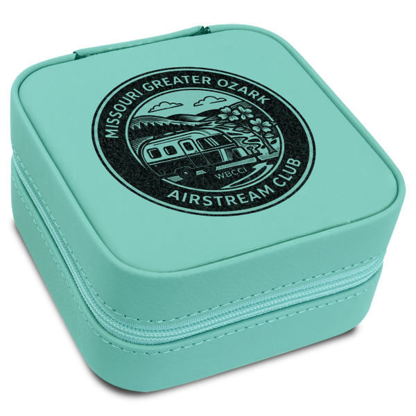 Custom Design Your Own Travel Jewelry Box - Teal Leather
