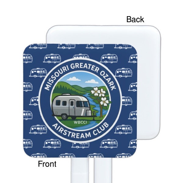 Custom Design - White Plastic Stir Stick - Single Sided - Square - Front & Back