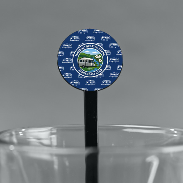 Custom Design - Black Plastic 7" Stir Stick - Round - Main