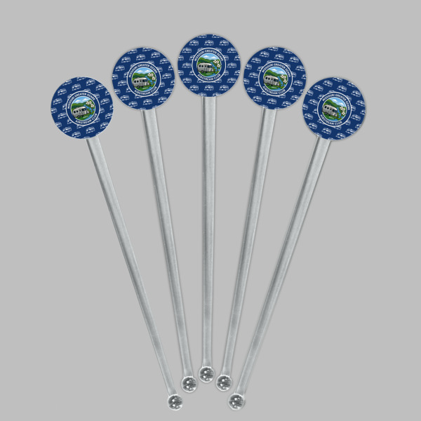 Custom Design - Clear Plastic 7" Stir Stick - Round - Fan View