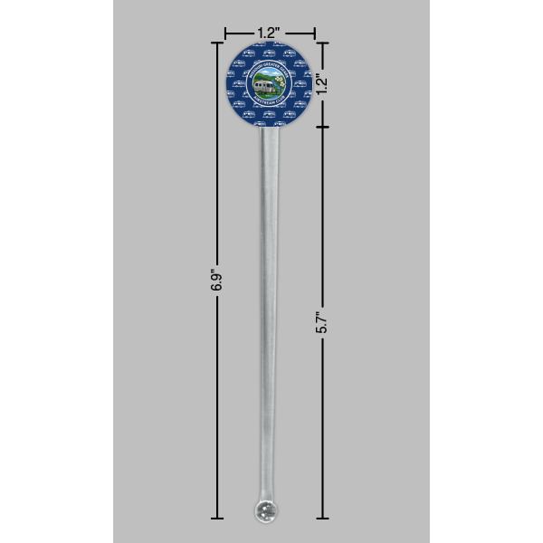 Custom Design - Clear Plastic 7" Stir Stick - Round - Dimensions