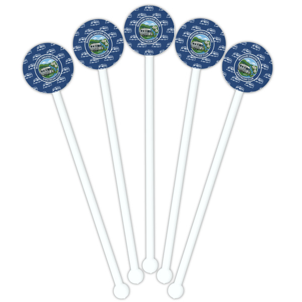 Custom Design - White Plastic 5.5" Stir Stick - Fan View