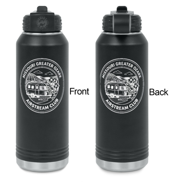 Custom Design - Laser Engraved Water Bottles - Front & Back Engraving - Front & Back View