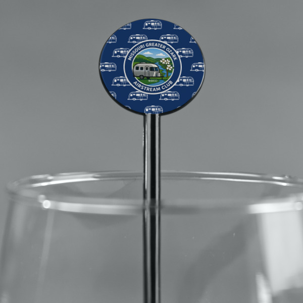 Custom Design - Black Plastic 5.5" Stir Stick - Round - Main