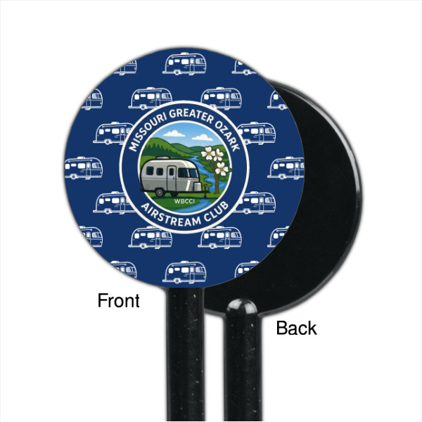 Custom Design - Black Plastic 5.5" Stir Stick - Single Sided - Round - Front & Back