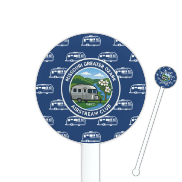 Custom Design Your Own 5.5" Round Plastic Stir Sticks - White - Single-Sided