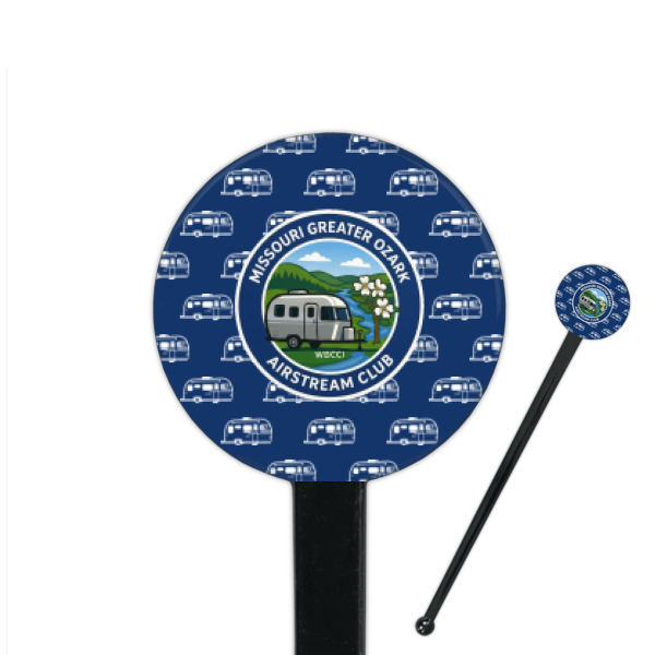 Custom Design Your Own 7" Round Plastic Stir Sticks - Black - Single-Sided