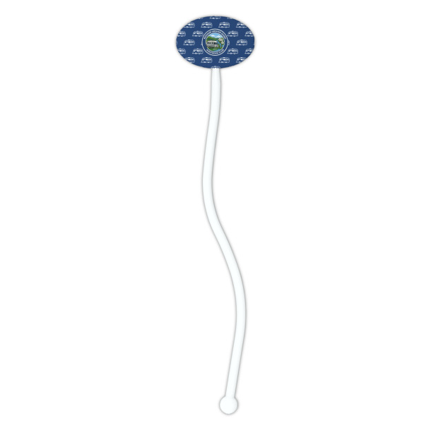 Custom Design - White Plastic 7" Stir Stick - Oval - Single Stick