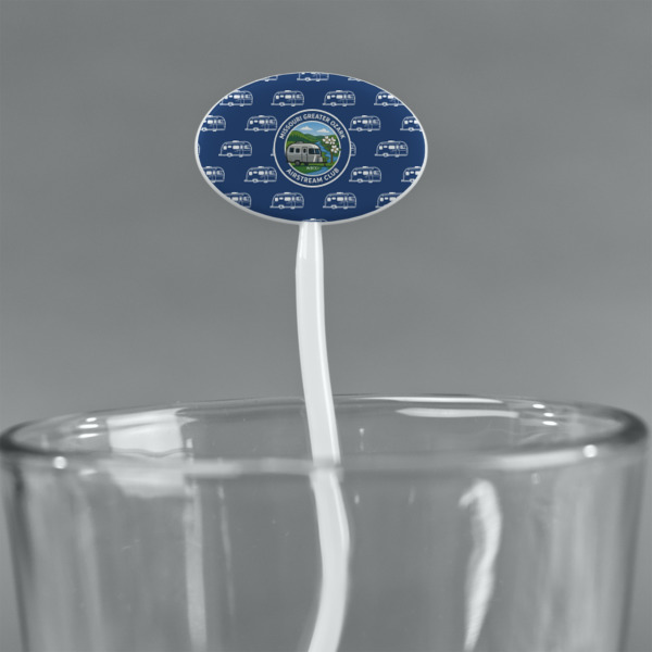 Custom Design - White Plastic 7" Stir Stick - Oval - Main