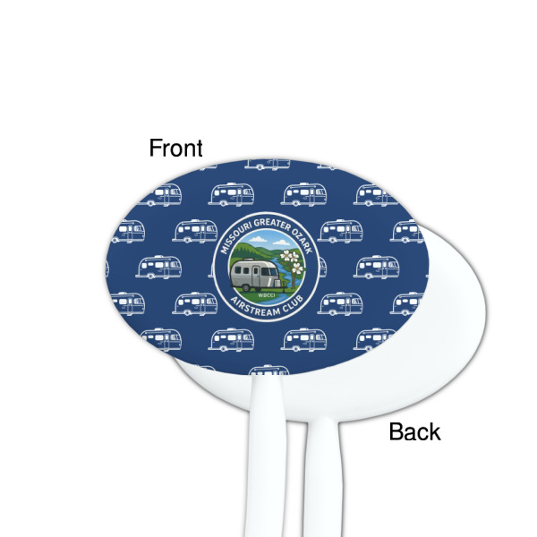 Custom Design - White Plastic 7" Stir Stick - Single Sided - Oval - Front & Back
