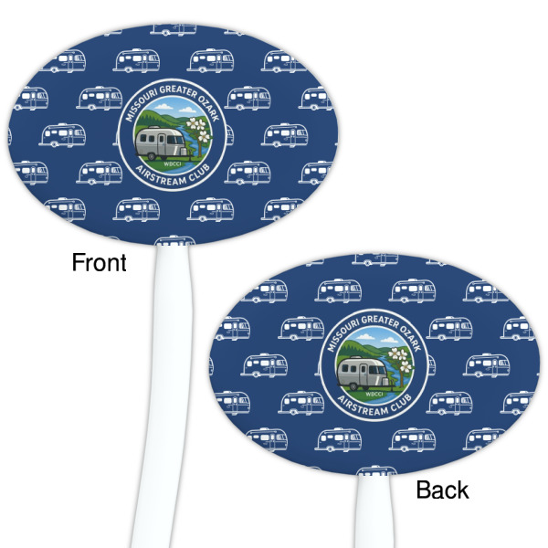 Custom Design - White Plastic 7" Stir Stick - Double Sided - Oval - Front & Back