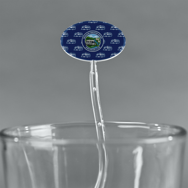 Custom Design - Clear Plastic 7" Stir Stick - Oval - Main