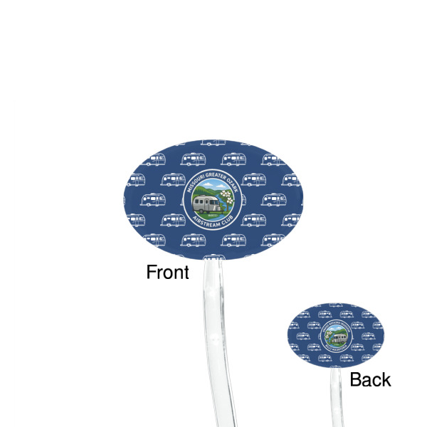 Custom Design - Clear Plastic 7" Stir Stick - Oval - Front & Back