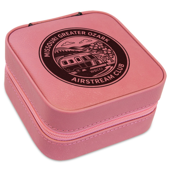 Custom Design Your Own Travel Jewelry Boxes - Pink Leather