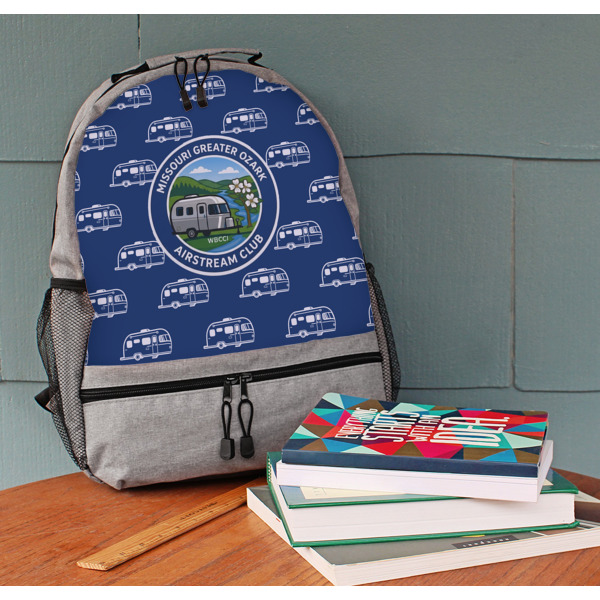 Custom Design - Large Backpack - Gray - On Desk