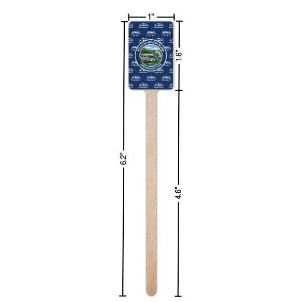 Custom Design - Wooden 6.25" Stir Stick - Rectangular - Dimensions