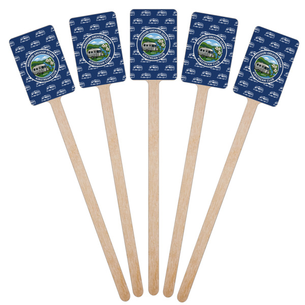 Custom Design - Wooden 6.25" Stir Stick - Rectangular - Fan View