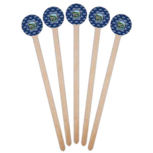 Custom Design - Wooden 7.5" Stir Stick - Round - Fan View
