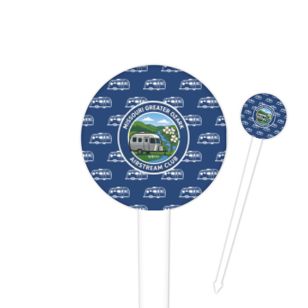Custom Design Your Own 4" Round Plastic Food Picks - White - Double-Sided