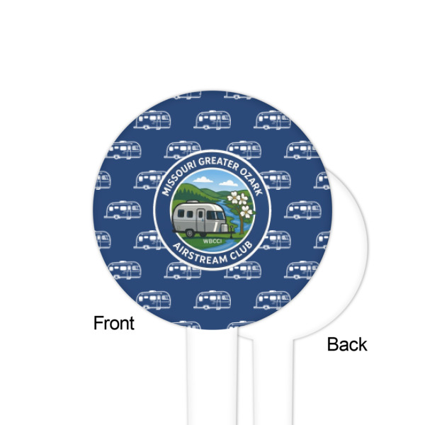 Custom Design - White Plastic 4" Food Pick - Round - Single Sided - Front & Back
