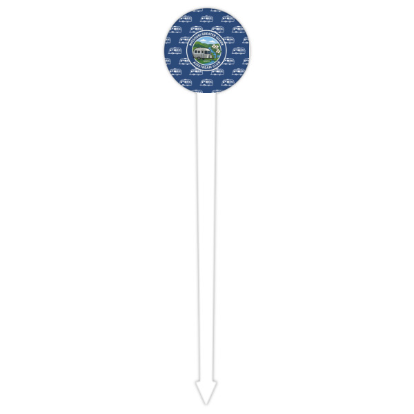 Custom Design - White Plastic 6" Food Pick - Round - Single Pick
