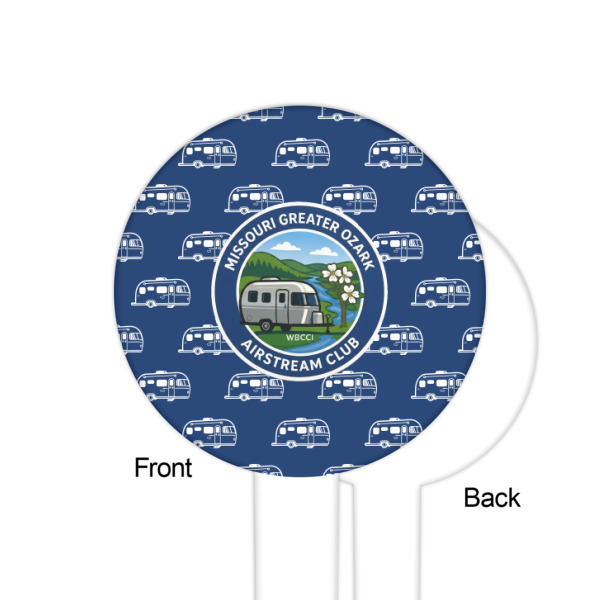 Custom Design - White Plastic 6" Food Pick - Round - Single Sided - Front & Back