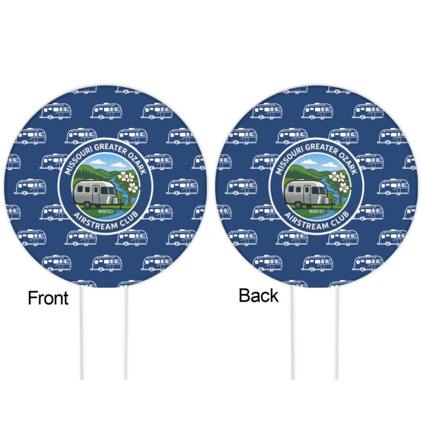 Custom Design - White Plastic 6" Food Pick - Round - Double Sided - Front & Back