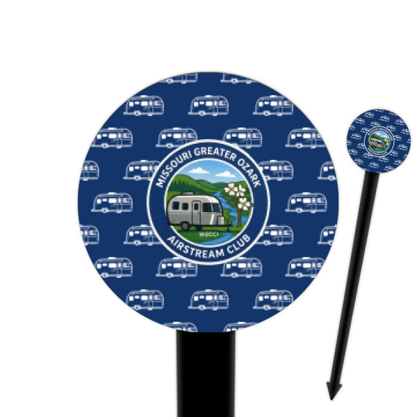 Custom Design Your Own 6" Round Plastic Food Picks - Black - Single-Sided