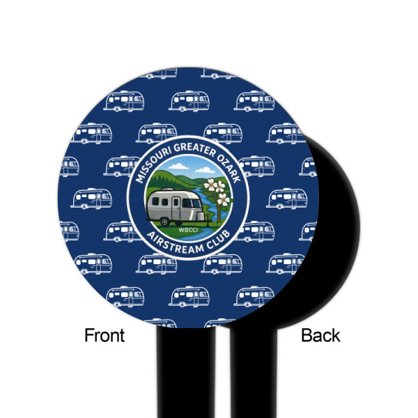 Custom Design - Black Plastic 6" Food Pick - Round - Single Sided - Front & Back