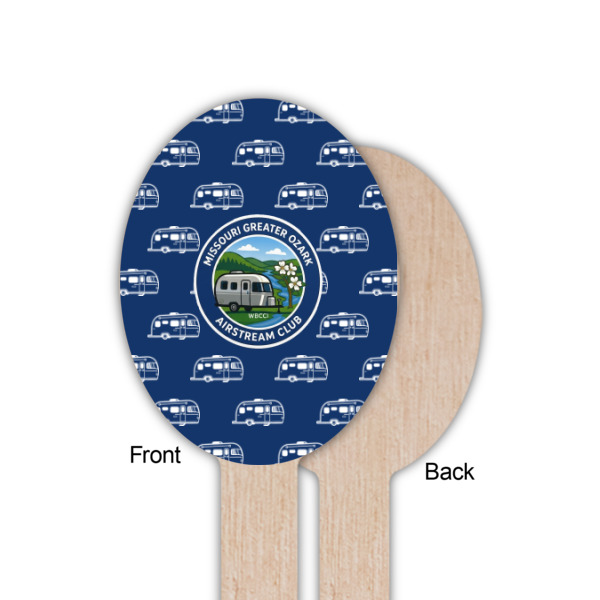 Custom Design - Wooden Food Pick - Oval - Single Sided - Front & Back