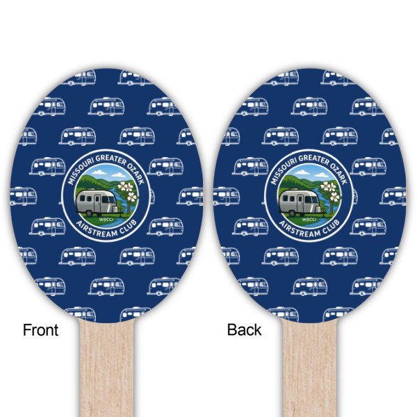 Custom Design - Wooden Food Pick - Oval - Double Sided - Front & Back