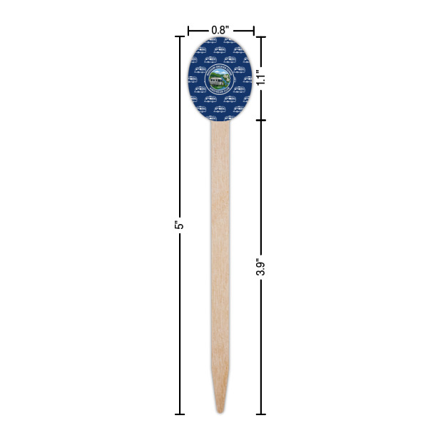 Custom Design - Wooden Food Pick - Oval - Dimensions