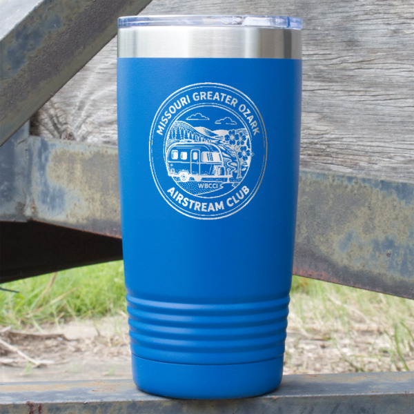 Custom Design Your Own 20 oz Stainless Steel Tumbler - Royal Blue - Single-Sided