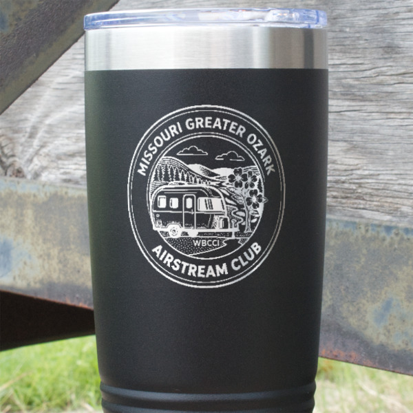 Custom Design - Black Polar Camel Tumbler - 20oz - Close Up