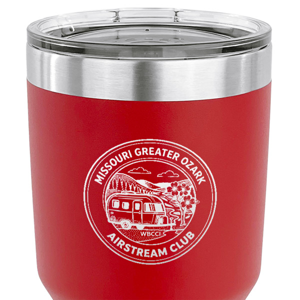 Custom Design - 30 oz Stainless Steel Ringneck Tumbler - Red - CLOSE UP