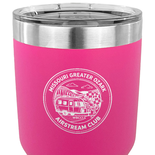 Custom Design - 30 oz Stainless Steel Ringneck Tumbler - Pink - CLOSE UP