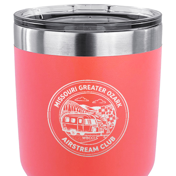 Custom Design - 30 oz Stainless Steel Ringneck Tumbler - Coral - CLOSE UP