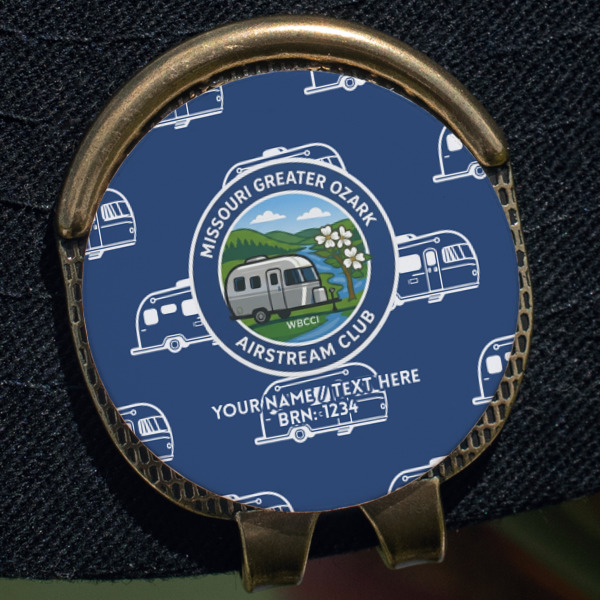 Custom Design - Golf Ball Marker Hat Clip - Gold - Close Up
