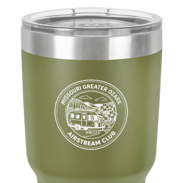 Custom Design - 30 oz Stainless Steel Ringneck Tumbler - Olive - Close Up