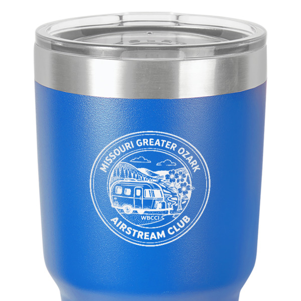 Custom Design - 30 oz Stainless Steel Ringneck Tumbler - Blue - Close Up